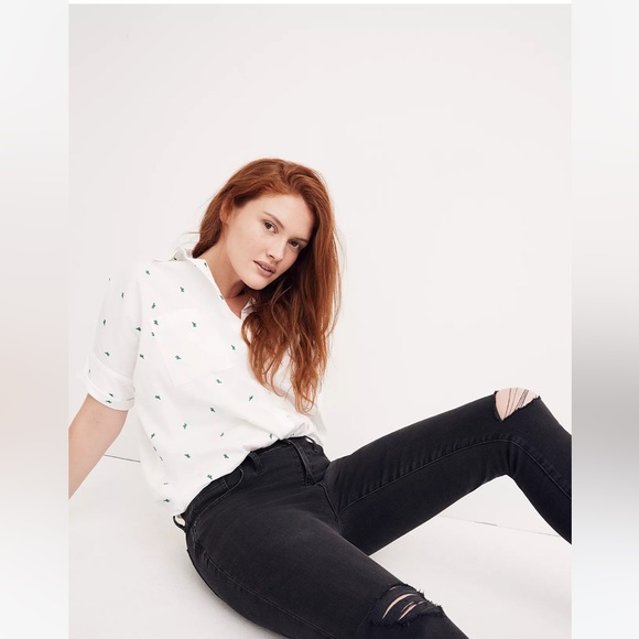 • Madewell • 9” High Rise Skinny Jeans Black Sea Distressed 29 Women’s - Picture 2 of 6